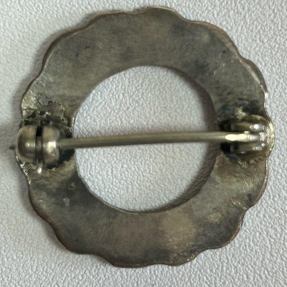 Vintage Native TURQUOISE Inlay and Sterling Silver 925 PIN BROOCH Zuni - Picture 5 of 7